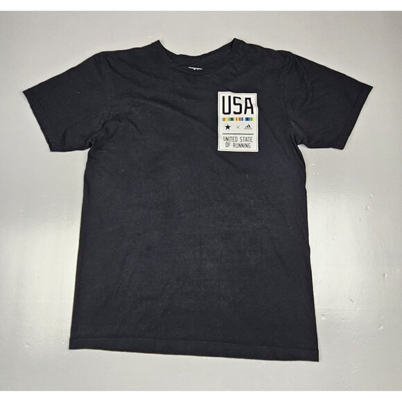 ADIDAS USA United State Of Running T-Shirt Mens Medium. The Go-To‎ Tee Black. - Picture 3 of 7